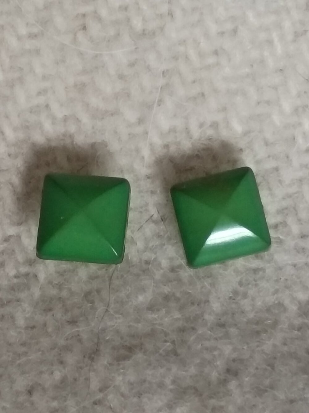 Mid Century Modern Vintage Stud Earrings Green